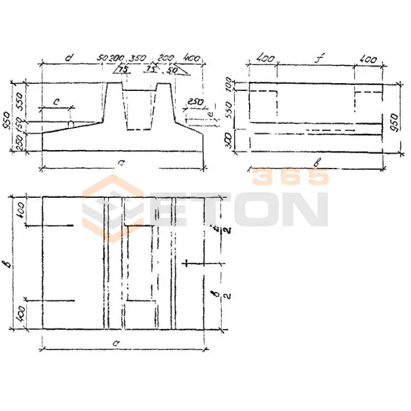 Блоки фундаментов Серия 3.501.1-179.94 Ф 8-205 м
