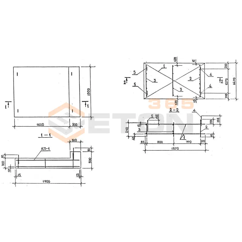 Упорные фундаментные плиты Серия 1.020-1/87 УФП 1