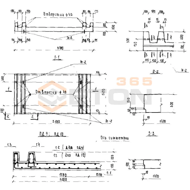 Плиты днища Серия ИС 01-04 ПД 10