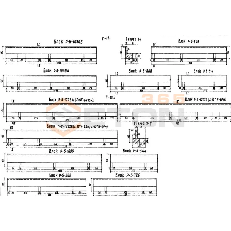 Блоки ригелей ТП 503-49 Р 6-514 (ТП 503-49)