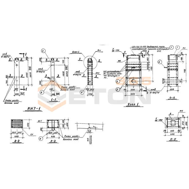 Колонны нулевого цикла Серия ИИ 60 КН 7-1 (ИИ 60)