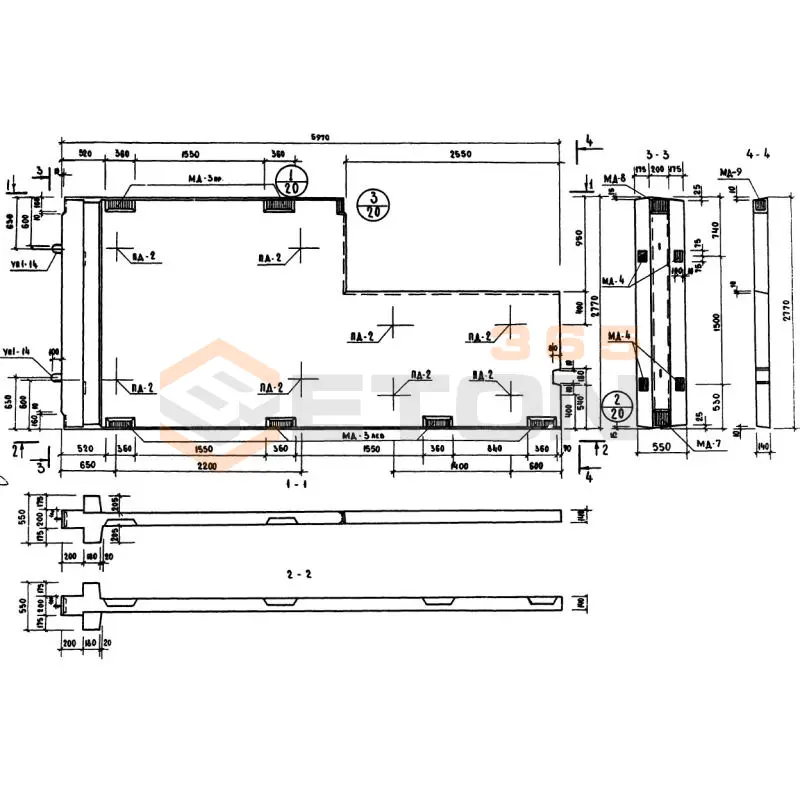 Диафрагмы жесткости Серия ИИ 04-6 ДМ 2-28-60 п лев (ИИ 04-6)