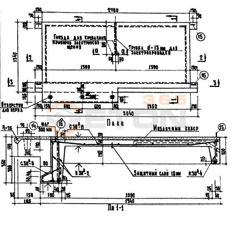 Лестничные площадки Серия ИИ 03-02 Альбом 30-64, Альбом 30А, Альбом 65 ЛП 28-15в