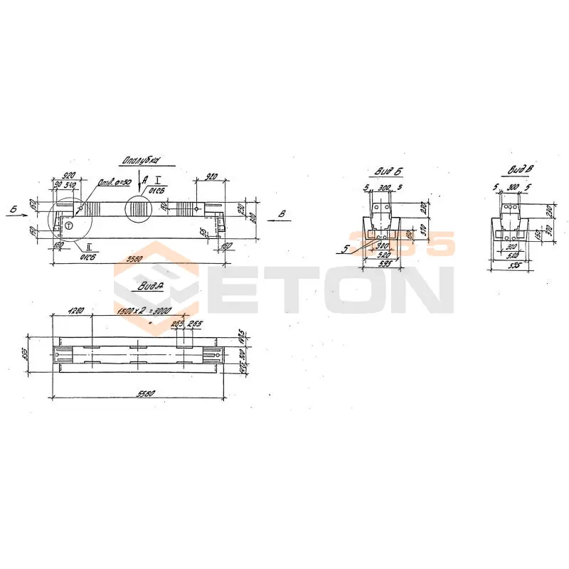 Ригели высотой 600 мм для опирания многопустотных плит перекрытия Серия 1.020.1-4 1РДП 6-56-90 АIVк