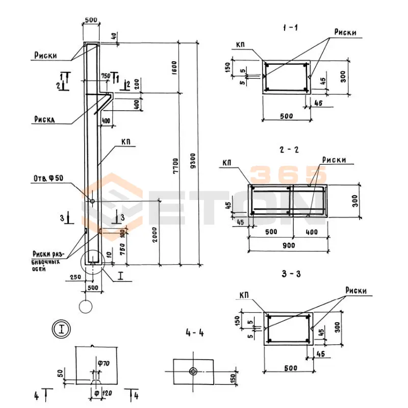 Колонны Серия 1.424.1-13 1КР 84-8