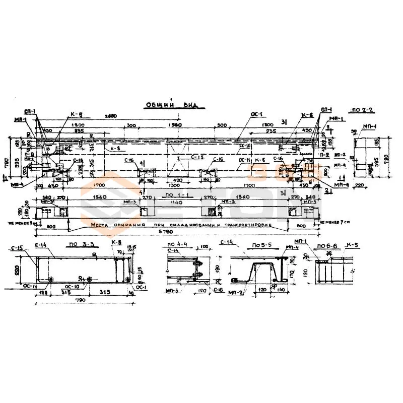 Плиты перекрытия многопустотные Серия ИИ 04-4 ПК 8-58-8