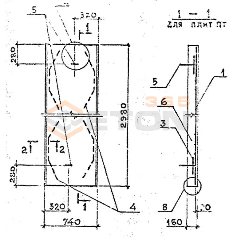 Плиты каналов ПТ серия 3.006.1-8 ПТ 75-300-16-1,5