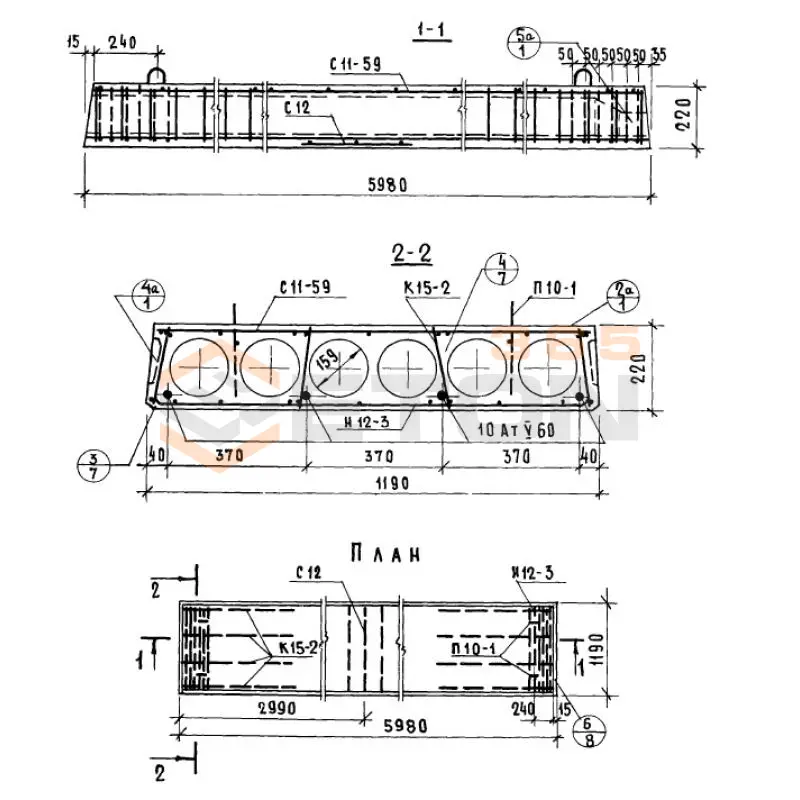 Панели многопустотные Серия 1.141-10 ПК 8-60-12 АтV а (1.141-10)