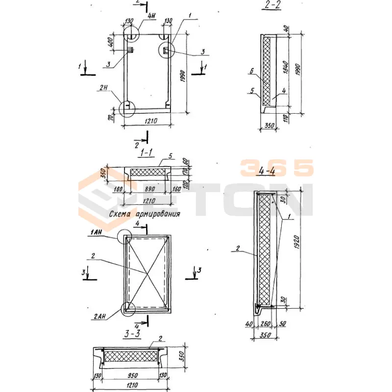 Панели опорные Серия 1.100.1-7 3НЧ 12-20-35-150 л