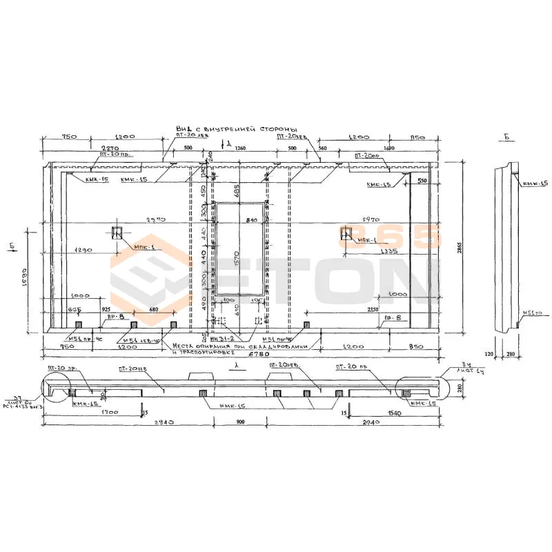 Панели наружных стен трехслойные Альбом РМ 2919-03 1ЛН 68-30 чс (Альбом РМ 2919-03)