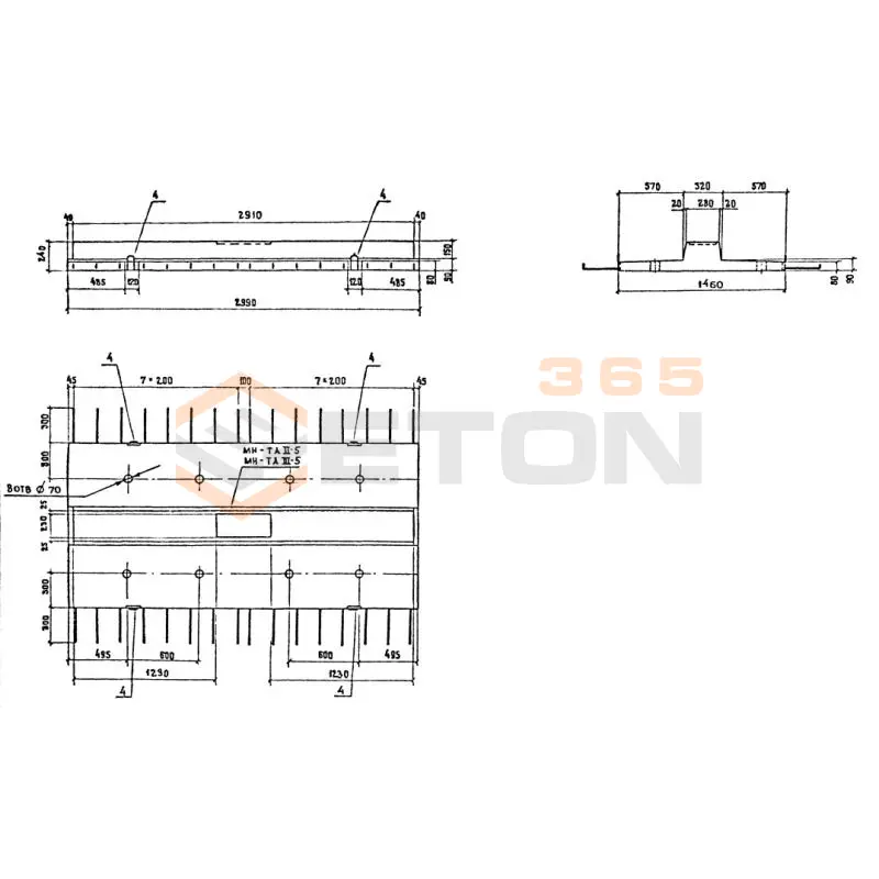 Блоки разделительной полосы Серия 3.503.1-81 РП 15 тАIII-2