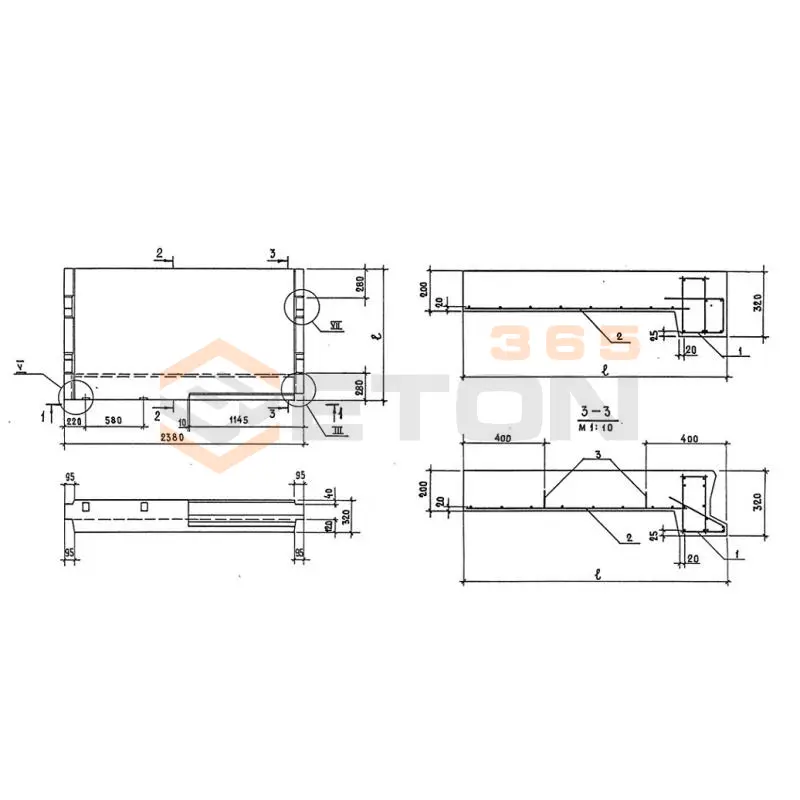 Лестничные площадки плоские 1ЛП ГОСТ 9818-2015 1ЛП 24-19в-4 ЛК (ГОСТ 9818-2015)
