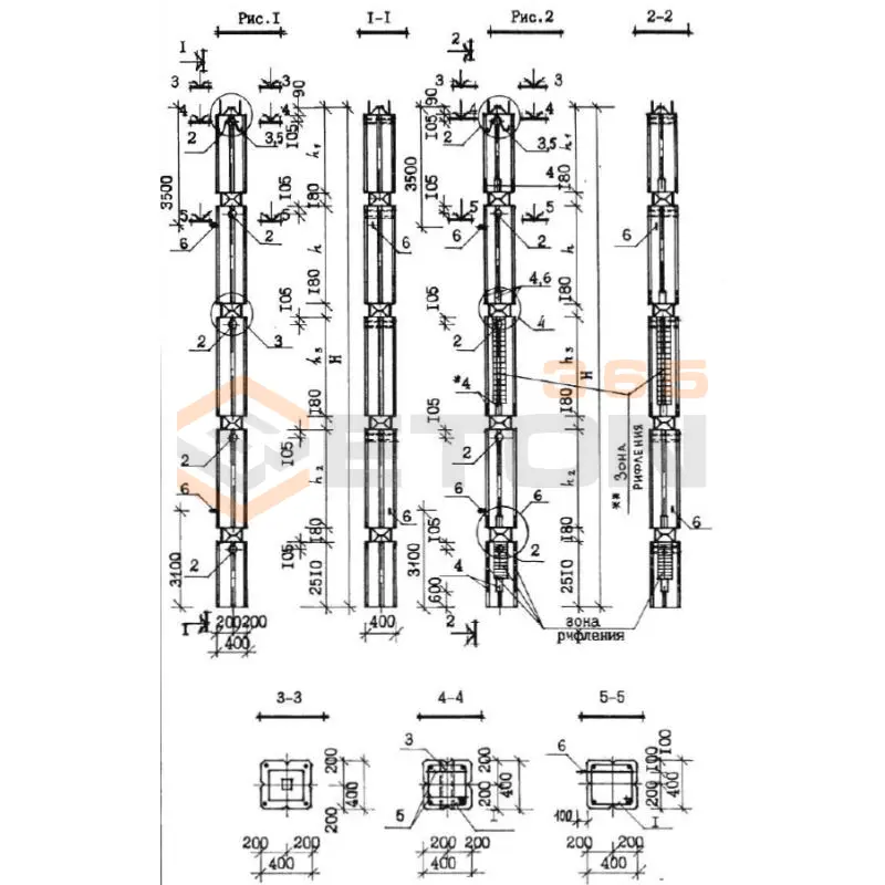 Колонны Серия КУБ 2,5 4,4КПТ 4,30-32 с