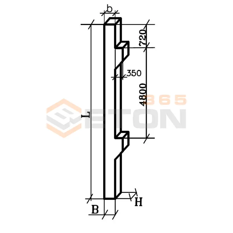 Колонны железобетонные для многоэтажных производственных зданий на высоту этажа 4,8 м Серия 1.420-12 вып. 2 К 15а-2-6