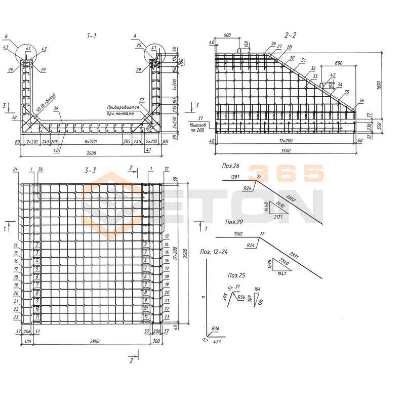 Блоки лотков Серия 3.501.9-181.95 м Л 16 пл м