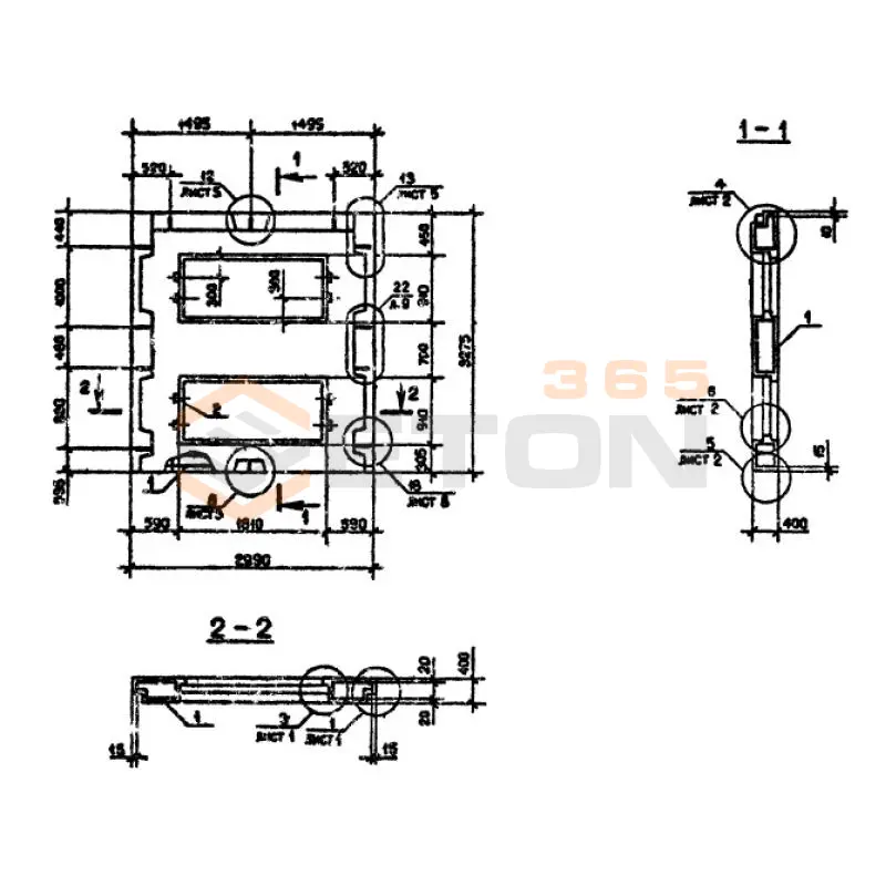 Панели наружных стен Серия 1.090.1-2с ПСЛ 30-33-4-2 пс (1.090.1-2с)