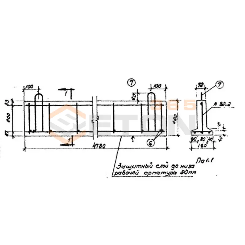 Балки тавровые Серия ИИ 03-02 Альбом 16 БТ 48