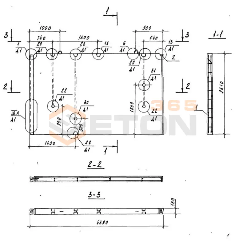 Панели внутренних стен Серия 97 5ВС 2-2