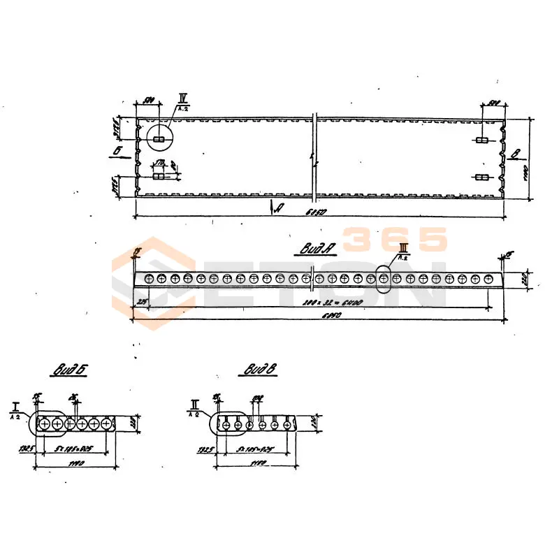 Плиты перекрытия многопустотные ПК шириной 1,2 метра Серия 1.041.1-3 ПК 68-12-8 АIIIв