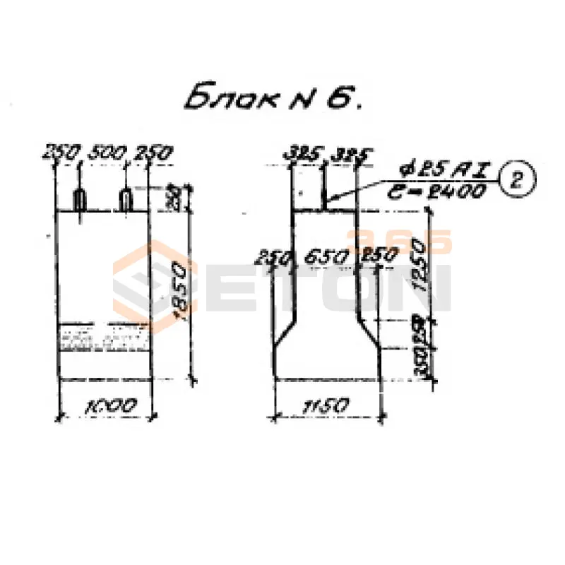 Блоки стенок Серия 3.501-107 Блок 6 (3.501-107)