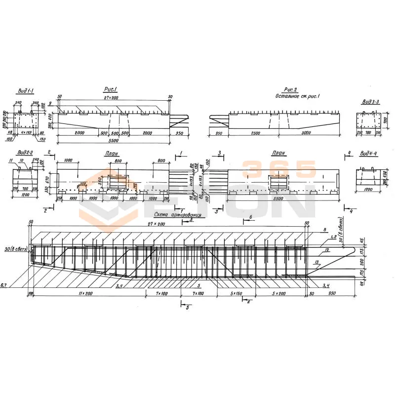 Блоки ригелей Серия 3.503.1-105 2БР 55-3-21