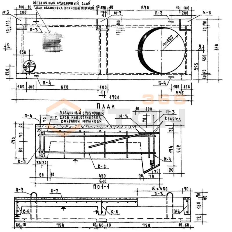 Лестничные площадки Серия ИИ 03-02 Альбом 30-64, Альбом 30А, Альбом 65 ЛП 17-6