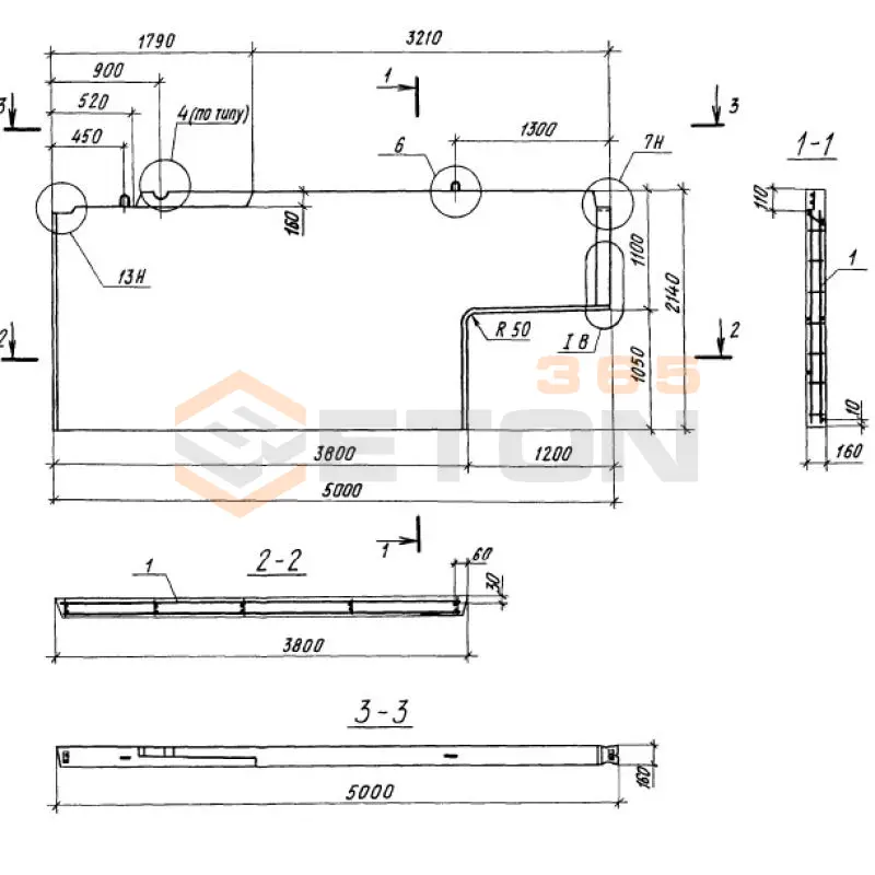 Панели внутренних стен Серия 1.100.1-7 ПСП 50-21-16-150 т