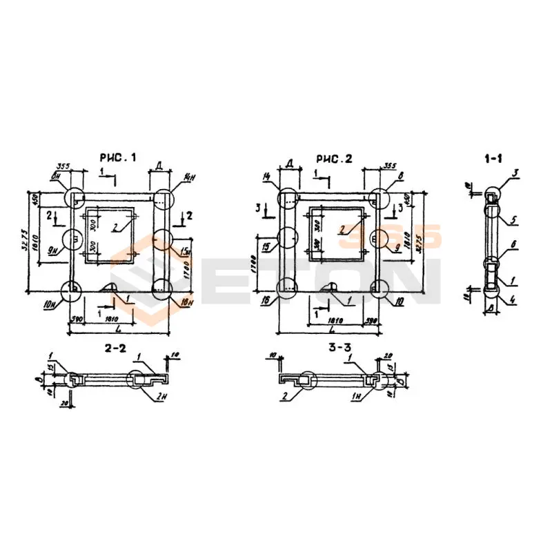 Панели наружных стен однослойные Серия 1.090.1-3пв 1ПСО 33-33-3,5-1 п пв (1.090.1-3пв)