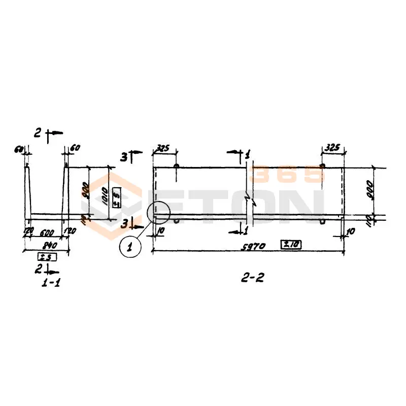 Элементы прямоугольных лотков Серия 3.900-2 ЛП 6-60