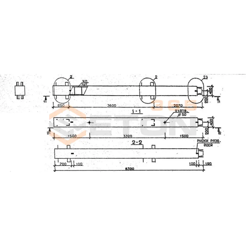 Колонны сечением 400х400 мм для зданий с высотами этажей 3,6 м Серия 1.020.1-2с/89 1КВ 36-63-11 с