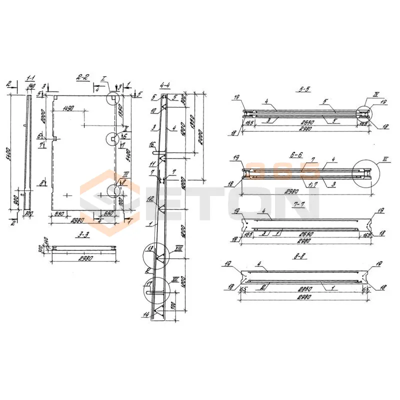 Панели стеновые плоские Серия 3.900.1-10 ПС 2-54 кн