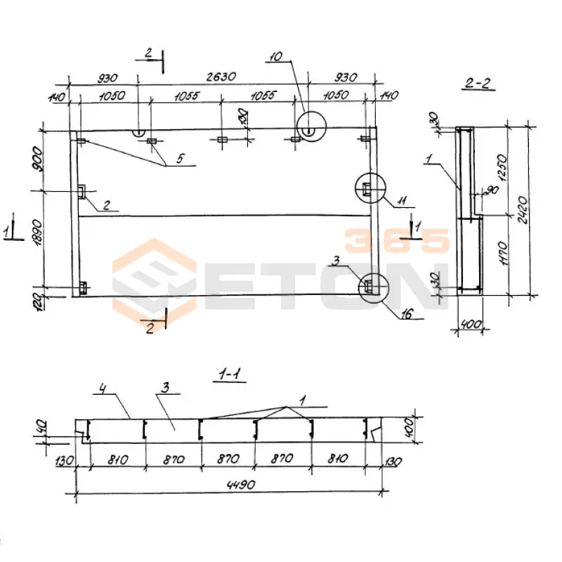Панели парапетные Серия 1.100.1-7 1НЧ 45-24-40-50 л