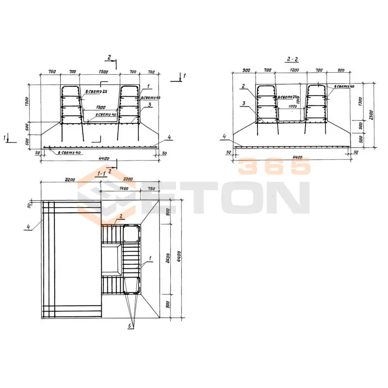 Блоки фундамента Серия 3.503.1-90 Ф 440-74-2