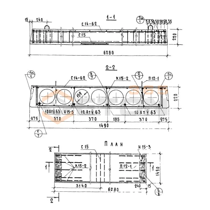 Панели многопустотные Серия 1.141-10 ПК 8-63-15 АтV (1.141-10)