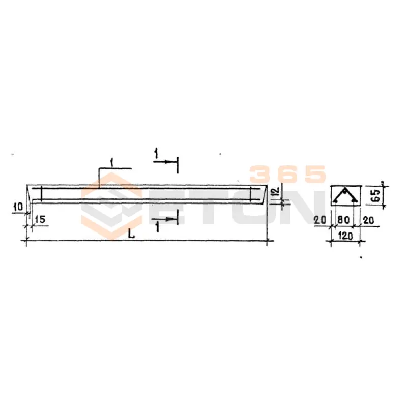 Перемычки брусковые ПБ серия 1.038.1-1 ( 1.138-10, ИИ 03-02, ГОСТ 948-84, 1.139-1 ) 1ПР 1-15-12-6