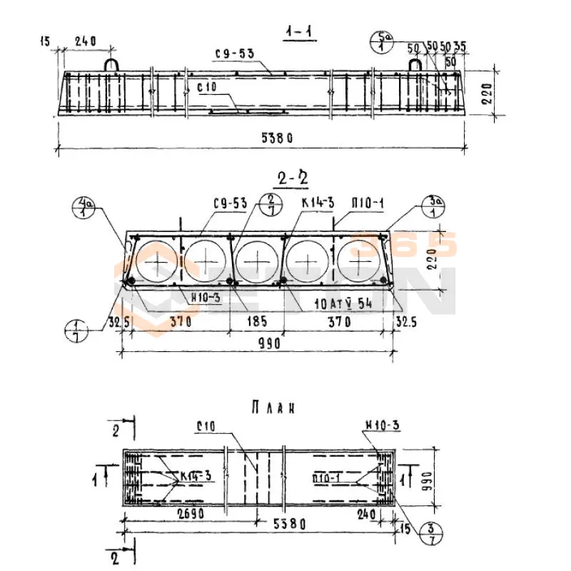 Панели многопустотные Серия 1.141-10 ПК 8-54-10 АтV (1.141-10)