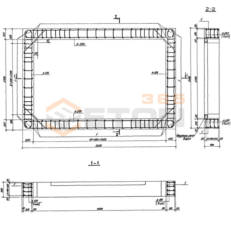 Участки монолитные Серия 03.005-6 Участок 12-III
