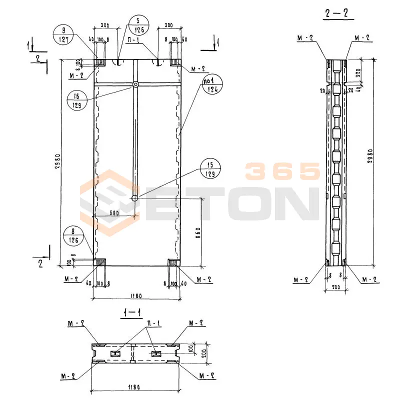 Блоки внутренних стен Серия 1.134-1 СБВ 12-2-30 т-1 (1.134-1)