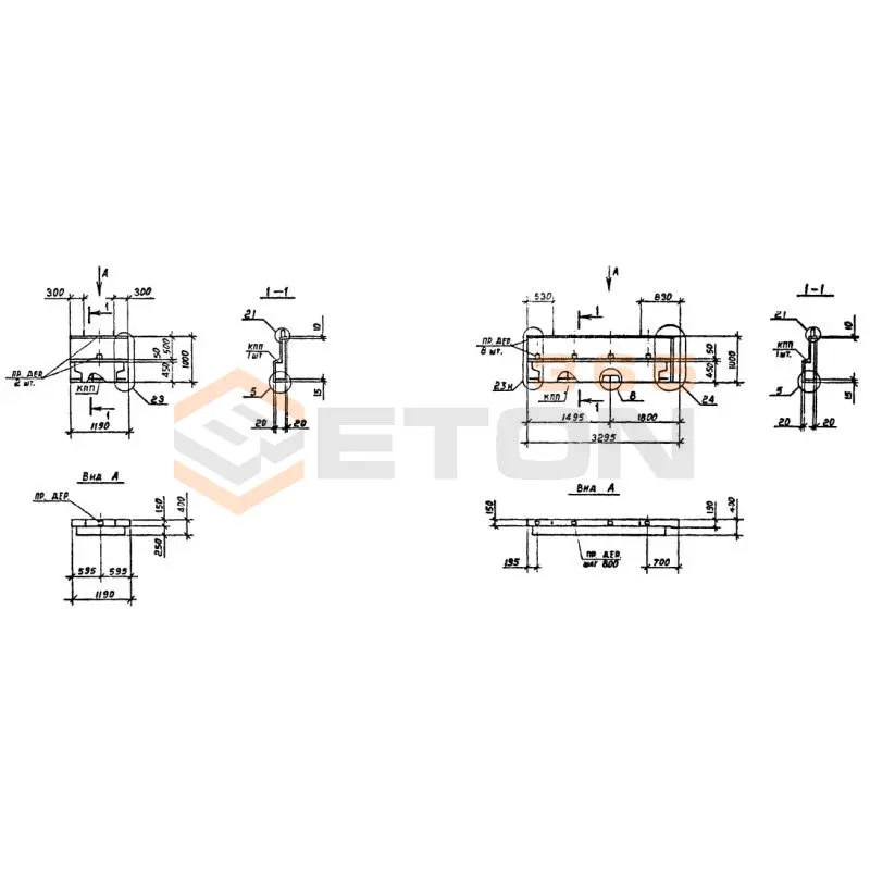 Панели наружных стен Серия 1.090.1-7с ПСП 12-10-4 пс (1.090.1-7с)