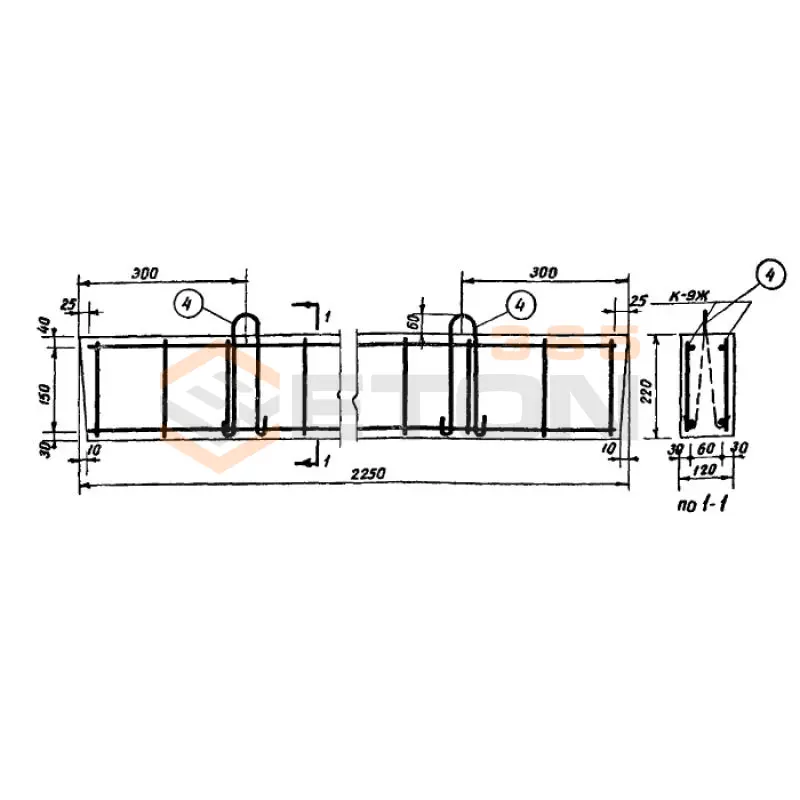 Перемычки Серия ИИ 01-02 ЖБ 4 (ИИ 01-02)