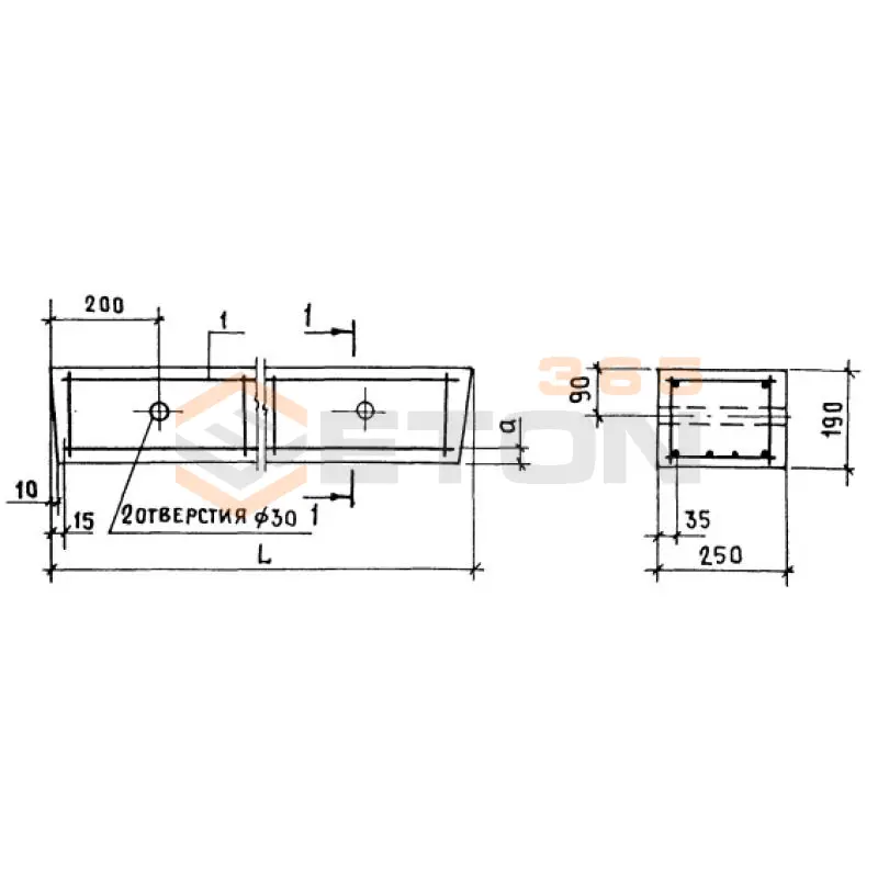 Перемычки брусковые ПБ ГОСТ 948-84 10ПБ 27-37 (ГОСТ 948-84)