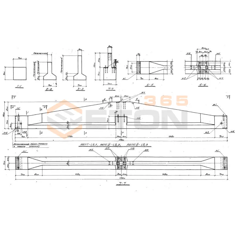 Балки подстропильные Серия ПП 01-03/68 АБПТ 2 к (ПП 01-03/68)