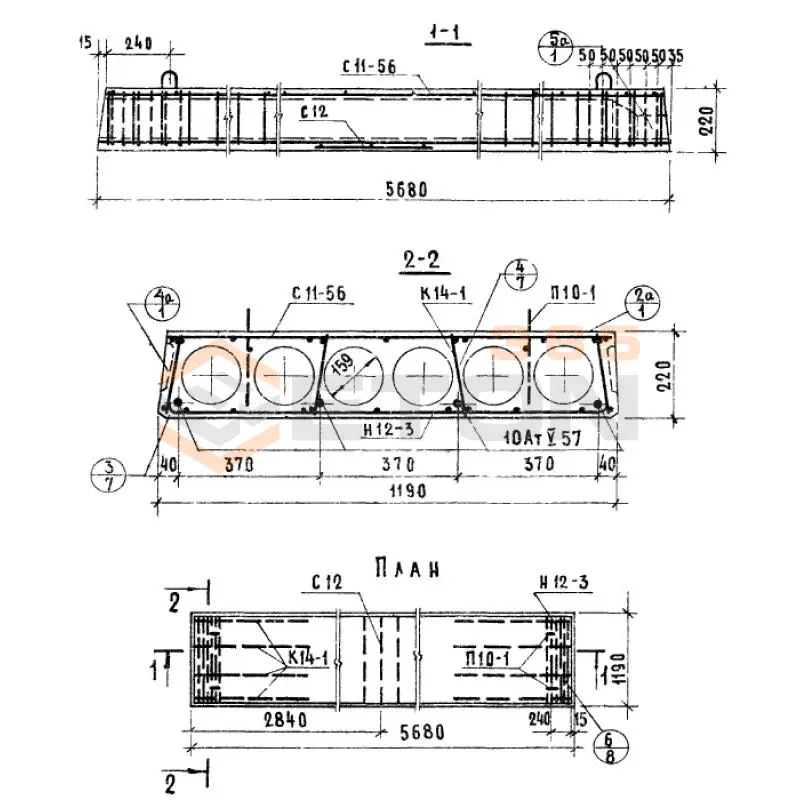 Панели многопустотные Серия 1.141-10 ПК 8-57-12 АтV а (1.141-10)