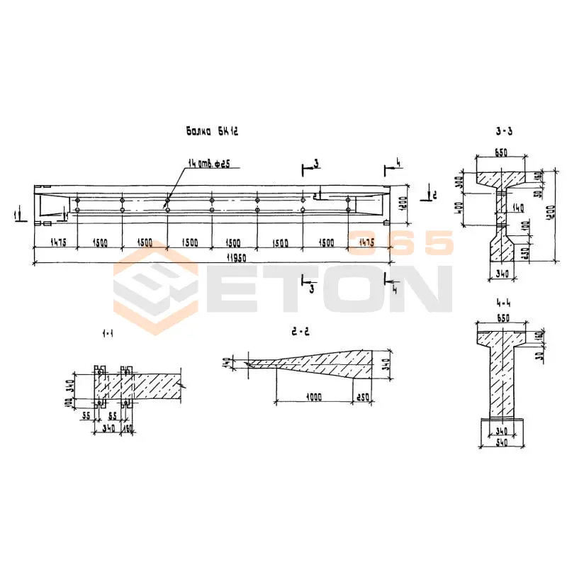Балки Шифр А22-94 БК 12