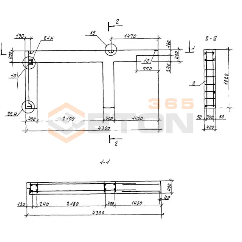 Панели опорные Серия 1.100.1-7 1НЧ 43-19-40-150 л