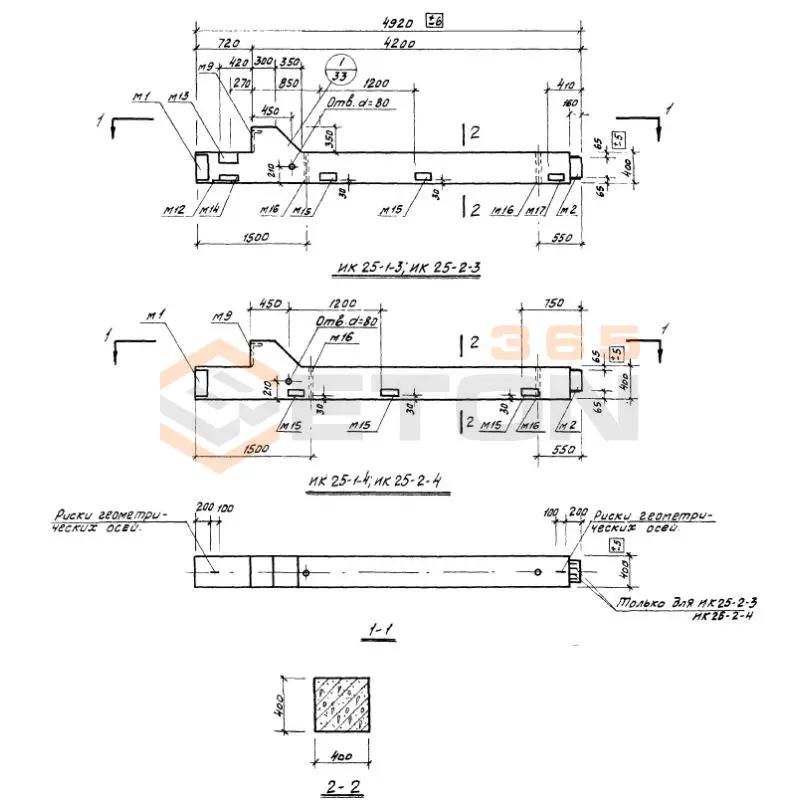 Колонны Серия ИИ 22-3/70 ИК 25-1-3 (ИИ 22-3/70)