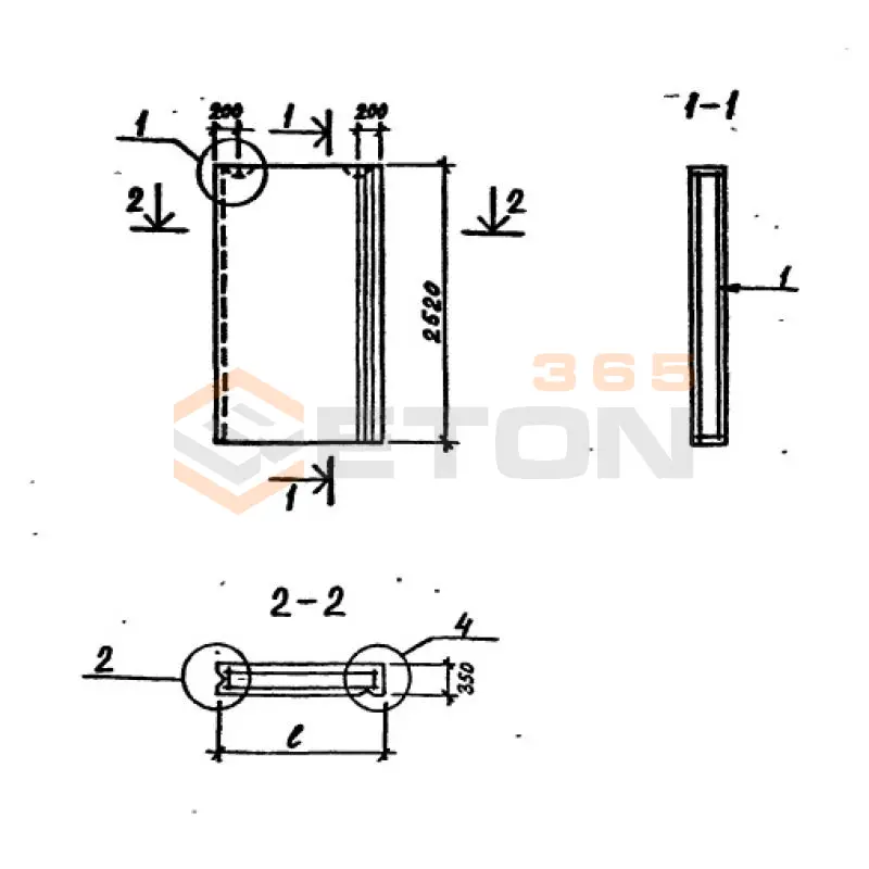 Блоки стеновые наружные ТП 213-2-183 СБН 12-25-3,5-7 я-2 п (ТП 213-2-183)