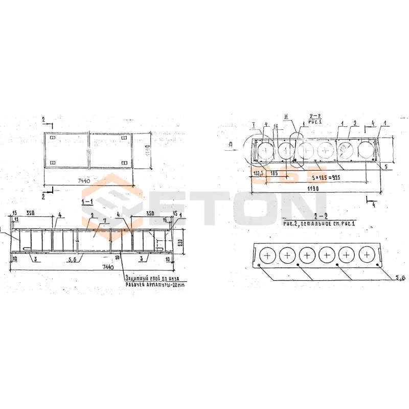 Плиты перекрытия многопустотные ПК шириной 1,2 метра Серия ПП 70-91 П 74-12-4,5 АтV