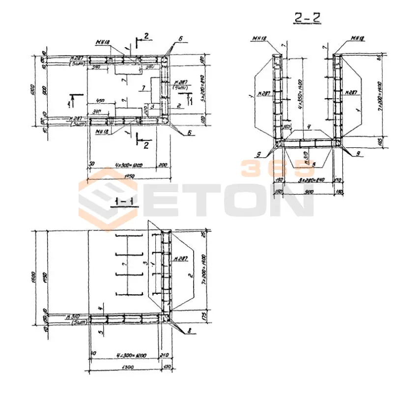 Участки монолитные Серия 03.005-6 Участок 14-II
