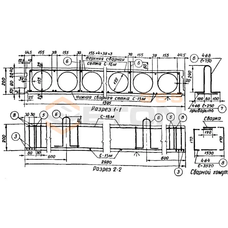 Панели с круглыми пустотами Серия ИИ 01-02 МБ 2 (ИИ 01-02)
